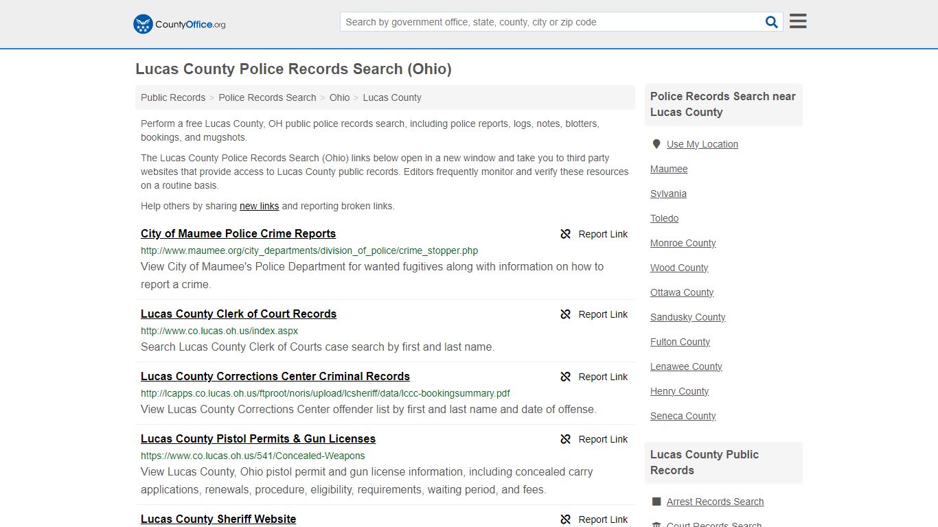 Police Records Search - Lucas County, OH (Accidents & Arrest Records)